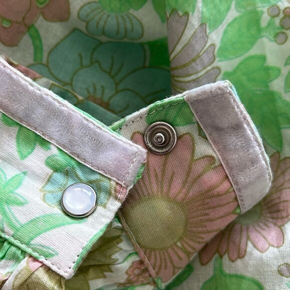 Manoush Boho Floral Green and Pink Women's Top - Picture 14 of 14